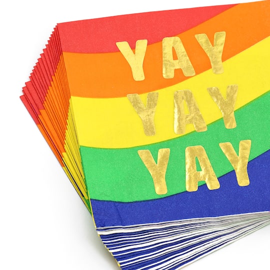 Yay Pride Rainbow Paper Cocktail Napkins, 20ct. by Celebrate It™